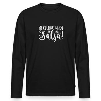 Salsa - Männer Premium Bio Langarmshirt - Schwarz - Vorne - Nico (187cm)