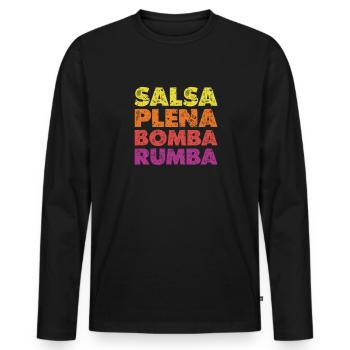 Salsa Danse Cuba Danse Latino Cours de Danse Cadeau - T-shirt manches longues Premium bio Homme - noir - Devant - Nico (187cm)