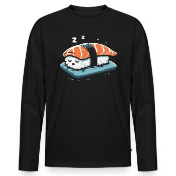 Sushi - Männer Premium Bio Langarmshirt - Schwarz - Vorne - Nico (187cm)