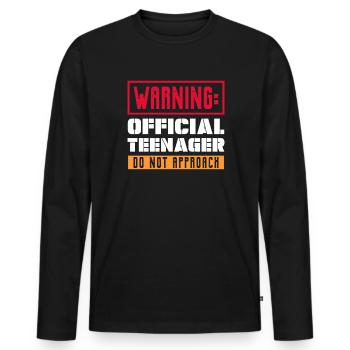 Teen Teen Teen Teens Teeny Gift - Men's Premium Organic Long Sleeve Shirt - black - Front - Nico (187cm)