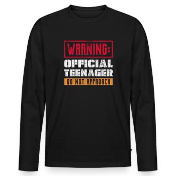 Adolescent - T-shirt manches longues Premium bio Homme - noir - Devant - Nico (187cm)
