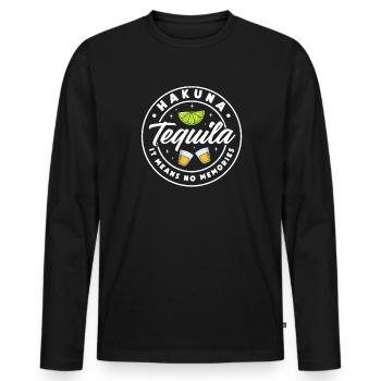 Tequila Sunrise Booze Party Mexique Cadeau - T-shirt manches longues Premium bio Homme - noir - Devant - Nico (187cm)