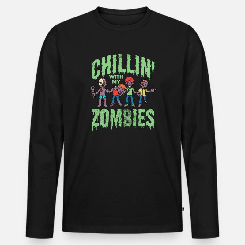 Zombie - Männer Premium Bio Langarmshirt - Schwarz