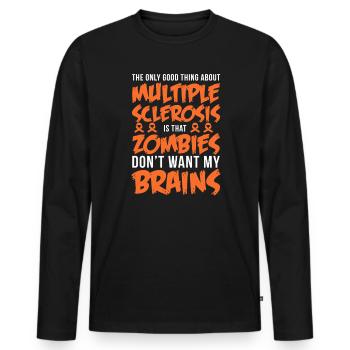 Zombie Zombie Hunter Zombie Apocalypse Cadeau - T-shirt manches longues Premium bio Homme - noir - Devant - Nico (187cm)