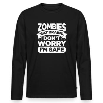 Zombie Zombie Hunter Zombie Apocalypse Cadeau - T-shirt manches longues Premium bio Homme - noir - Devant - Nico (187cm)