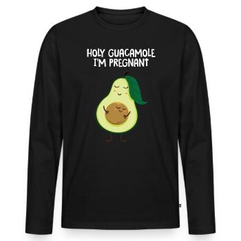 Avocado - Männer Premium Bio Langarmshirt - Schwarz - Vorne - Nico (187cm)