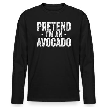 Avocado - Männer Premium Bio Langarmshirt - Schwarz - Vorne - Nico (187cm)