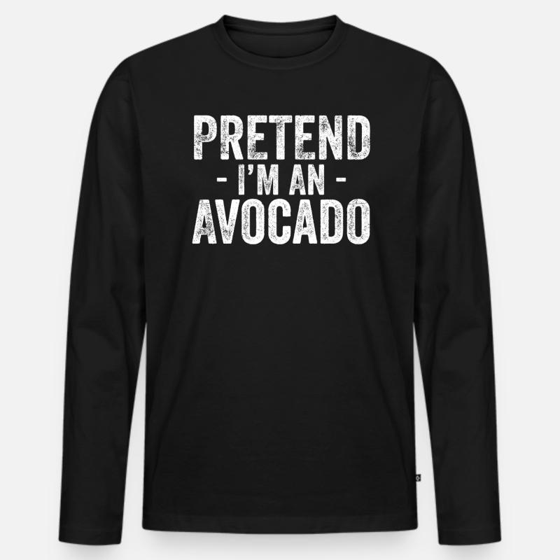Avocado - Männer Premium Bio Langarmshirt - Schwarz