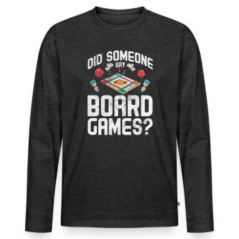 Board game - Men's Premium Organic Long Sleeve Shirt - heather anthracite - Front - Nico (187cm)