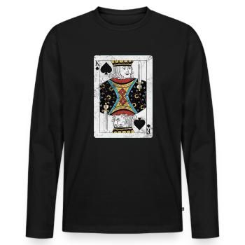 Bridge Card Game Casino Card Game Gift - Men's Premium Organic Long Sleeve Shirt - black - Front - Nico (187cm)