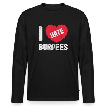 Burpees - Männer Premium Bio Langarmshirt - Schwarz - Vorne - Nico (187cm)
