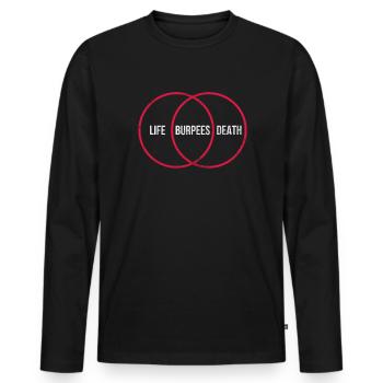 Burpees - Männer Premium Bio Langarmshirt - Schwarz - Vorne - Nico (187cm)
