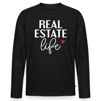 Real Estate Agent Real Estate Agent Gift - Men's Premium Organic Long Sleeve Shirt - black - Front - Nico (187cm)
