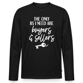 Real Estate Agent Real Estate Agent Gift - Men's Premium Organic Long Sleeve Shirt - black - Front - Nico (187cm)