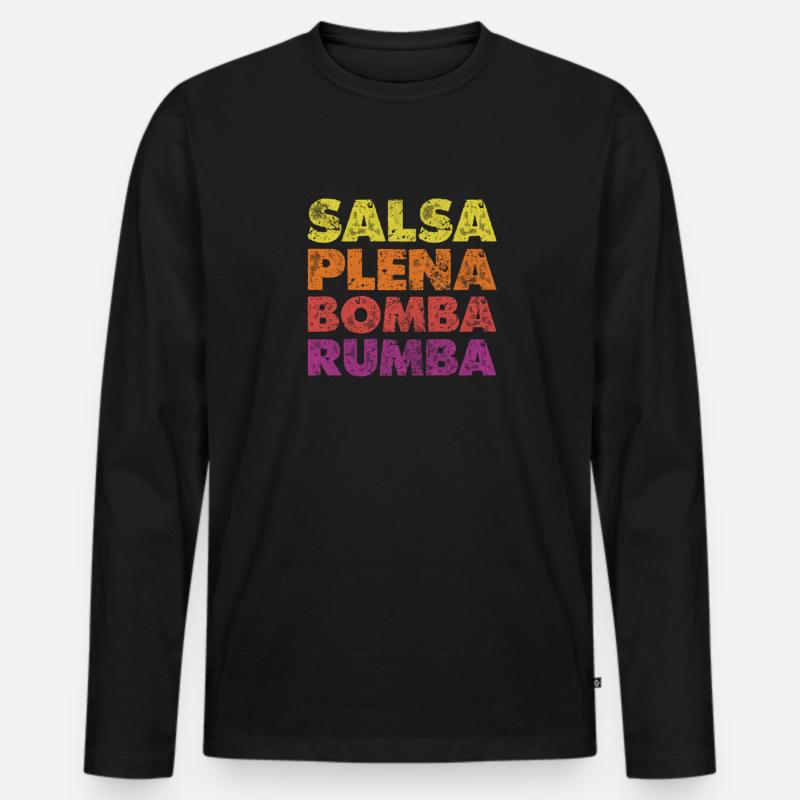 Salsa - Männer Premium Bio Langarmshirt - Schwarz