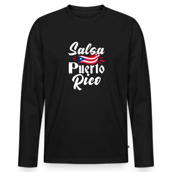 Salsa Danse Cuba Danse Latino Cours Cadeau - T-shirt manches longues Premium bio Homme - noir - Devant - Nico (187cm)