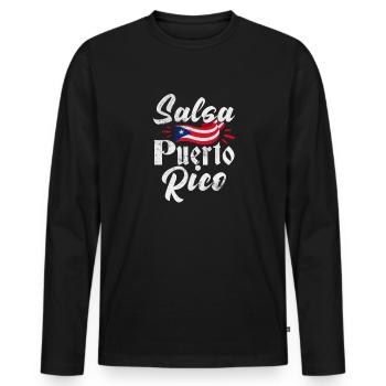 Salsa - Männer Premium Bio Langarmshirt - Schwarz - Vorne - Nico (187cm)