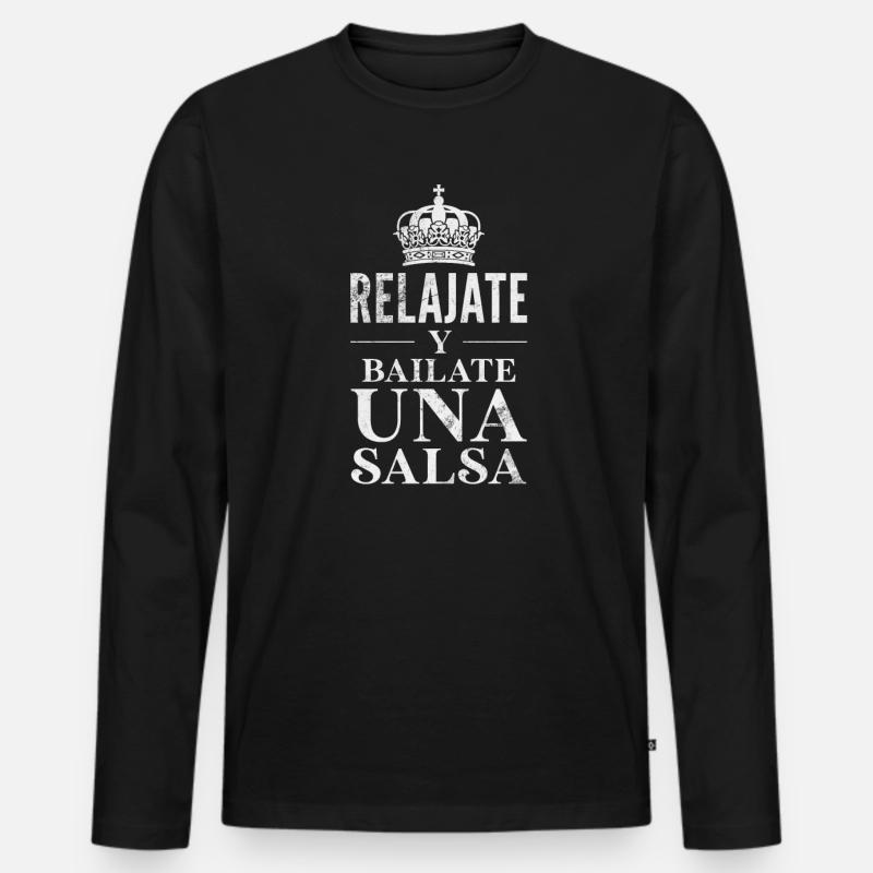 Salsa - Männer Premium Bio Langarmshirt - Schwarz