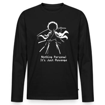 Samurai Ronin Sword Fighting Warrior Gift - Men's Premium Organic Long Sleeve Shirt - black - Front - Nico (187cm)