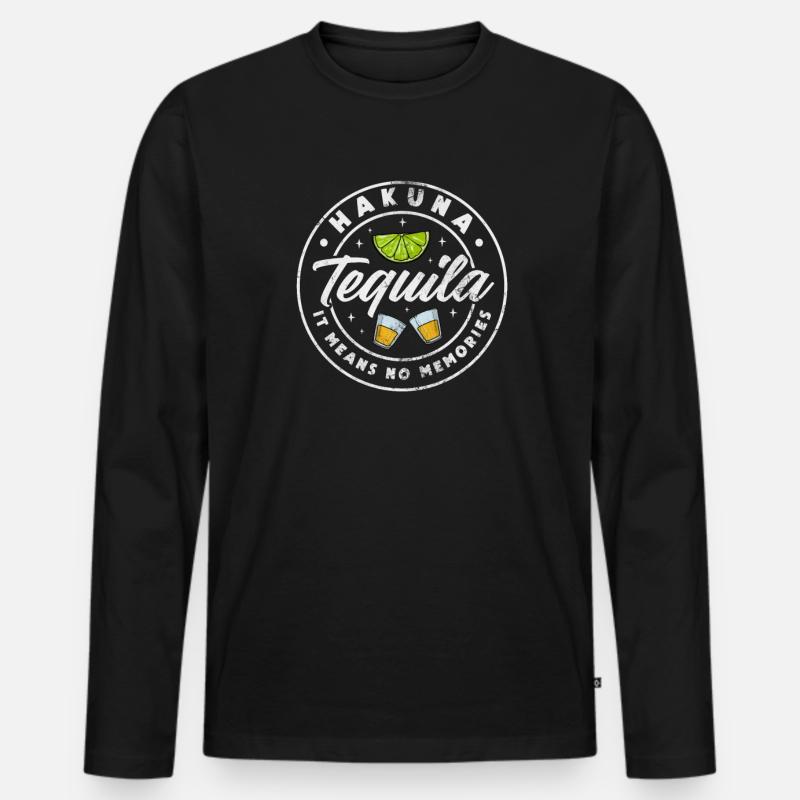 Tequila - Männer Premium Bio Langarmshirt - Schwarz