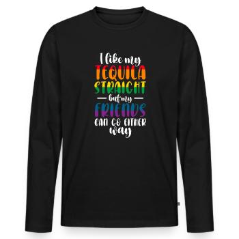 Tequila Sunrise Booze Party Mexique Cadeau - T-shirt manches longues Premium bio Homme - noir - Devant - Nico (187cm)