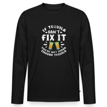 Tequila - Men's Premium Organic Long Sleeve Shirt - black - Front - Nico (187cm)