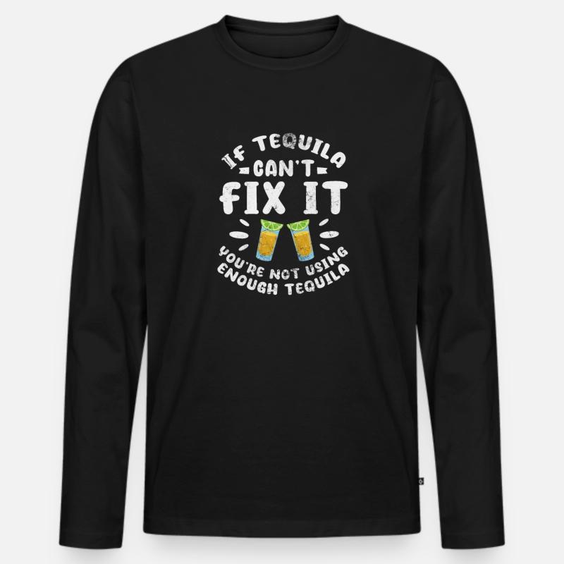 Tequila - Männer Premium Bio Langarmshirt - Schwarz