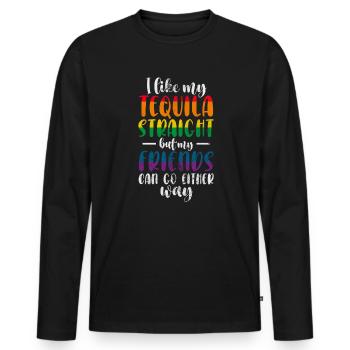 Tequila - Männer Premium Bio Langarmshirt - Schwarz - Vorne - Nico (187cm)