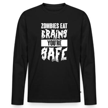 Zombie Zombie Hunter Zombie Apocalypse Cadeau - T-shirt manches longues Premium bio Homme - noir - Devant - Nico (187cm)