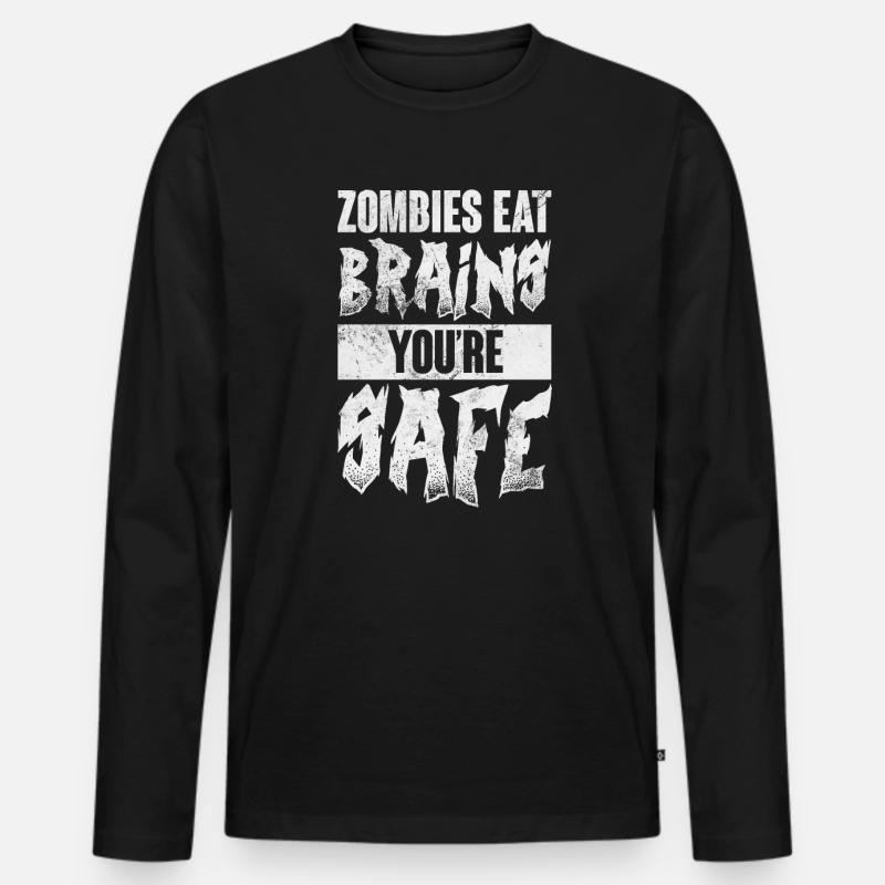 Zombie - Männer Premium Bio Langarmshirt - Schwarz