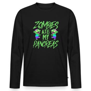 Zombie Zombie Hunter Zombie Apocalypse Gift - Men's Premium Organic Long Sleeve Shirt - black - Front - Nico (187cm)