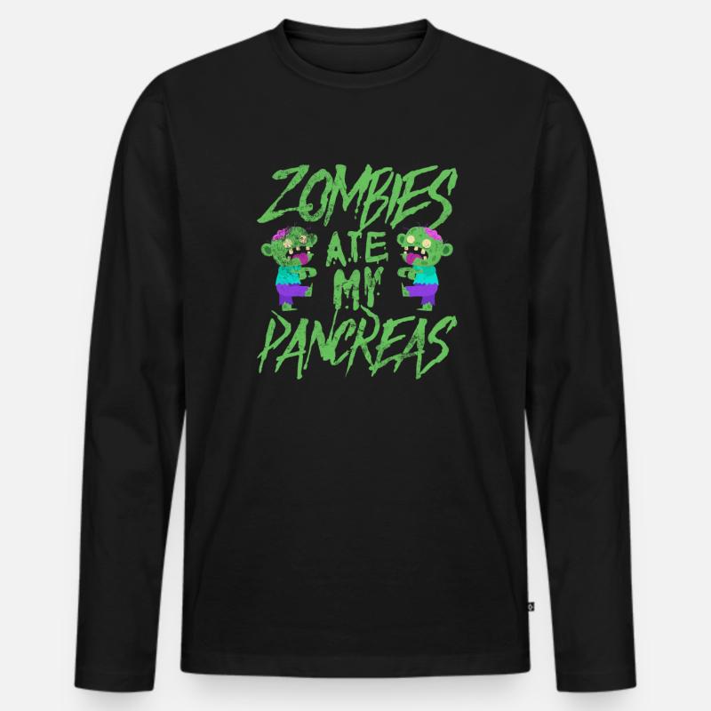 Zombie - Männer Premium Bio Langarmshirt - Schwarz