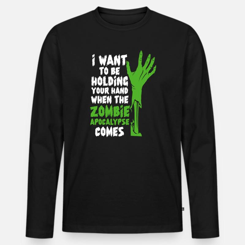 Zombie Zombie-Jäger Zombieapokalypse Geschenk - Männer Premium Bio Langarmshirt - Schwarz