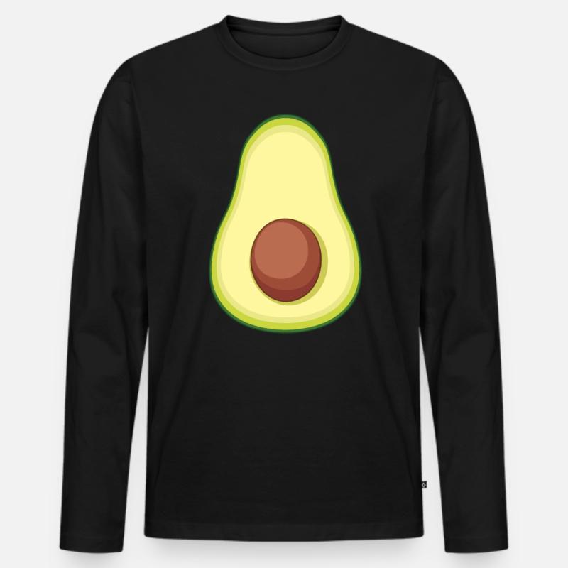 Avocado Guacamole Vegan Geschenk - Männer Premium Bio Langarmshirt - Schwarz