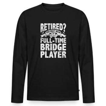 Bridge Card Game Casino Card Game Gift - Men's Premium Organic Long Sleeve Shirt - black - Front - Nico (187cm)