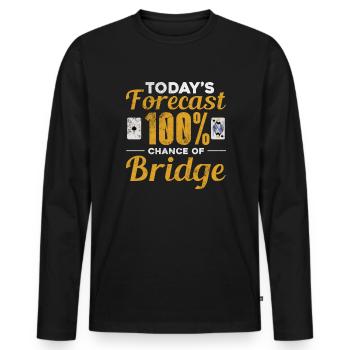 Bridge Card Game Casino Card Game Gift - Men's Premium Organic Long Sleeve Shirt - black - Front - Nico (187cm)