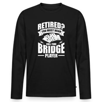 Bridge - Männer Premium Bio Langarmshirt - Schwarz - Vorne - Nico (187cm)