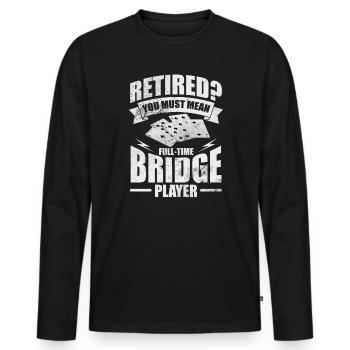 Bridge Card Game Casino Card Game Gift - Men's Premium Organic Long Sleeve Shirt - black - Front - Nico (187cm)