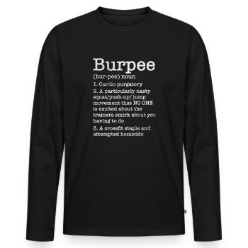 Burpees - Männer Premium Bio Langarmshirt - Schwarz - Vorne - Nico (187cm)