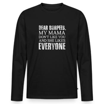 Burpees - Männer Premium Bio Langarmshirt - Schwarz - Vorne - Nico (187cm)
