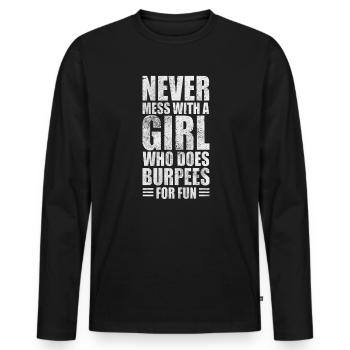 Burpees - Männer Premium Bio Langarmshirt - Schwarz - Vorne - Nico (187cm)
