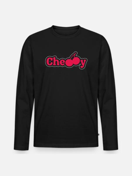 Kirsche Kirschbaum Kirschblüte Frucht Geschenk - Männer Premium Bio Langarmshirt - Schwarz