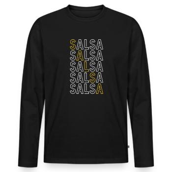 Salsa Danse Cuba Danse Latino Cours de Danse Cadeau - T-shirt manches longues Premium bio Homme - noir - Devant - Nico (187cm)