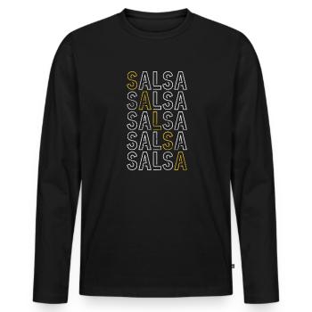 Salsa - Männer Premium Bio Langarmshirt - Schwarz - Vorne - Nico (187cm)