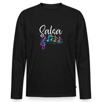Salsa Danse Cuba Danse Latino Cours Cadeau - T-shirt manches longues Premium bio Homme - noir - Devant - Nico (187cm)