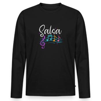 Salsa - Männer Premium Bio Langarmshirt - Schwarz - Vorne - Nico (187cm)