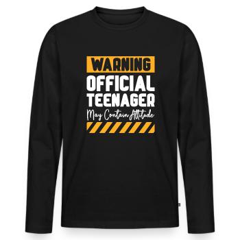 Teen Teen Teen Teens Teeny Gift - Men's Premium Organic Long Sleeve Shirt - black - Front - Nico (187cm)