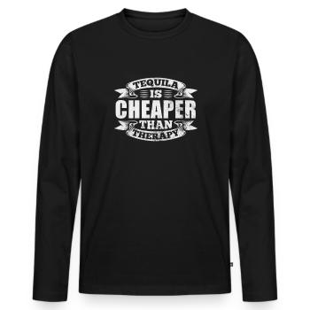 Tequila - Men's Premium Organic Long Sleeve Shirt - black - Front - Nico (187cm)