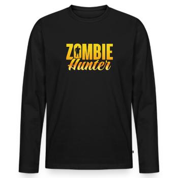 Zombie Zombie Hunter Zombie Apocalypse Cadeau - T-shirt manches longues Premium bio Homme - noir - Devant - Nico (187cm)