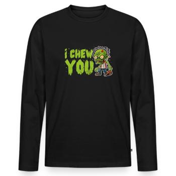 Zombie - Männer Premium Bio Langarmshirt - Schwarz - Vorne - Nico (187cm)